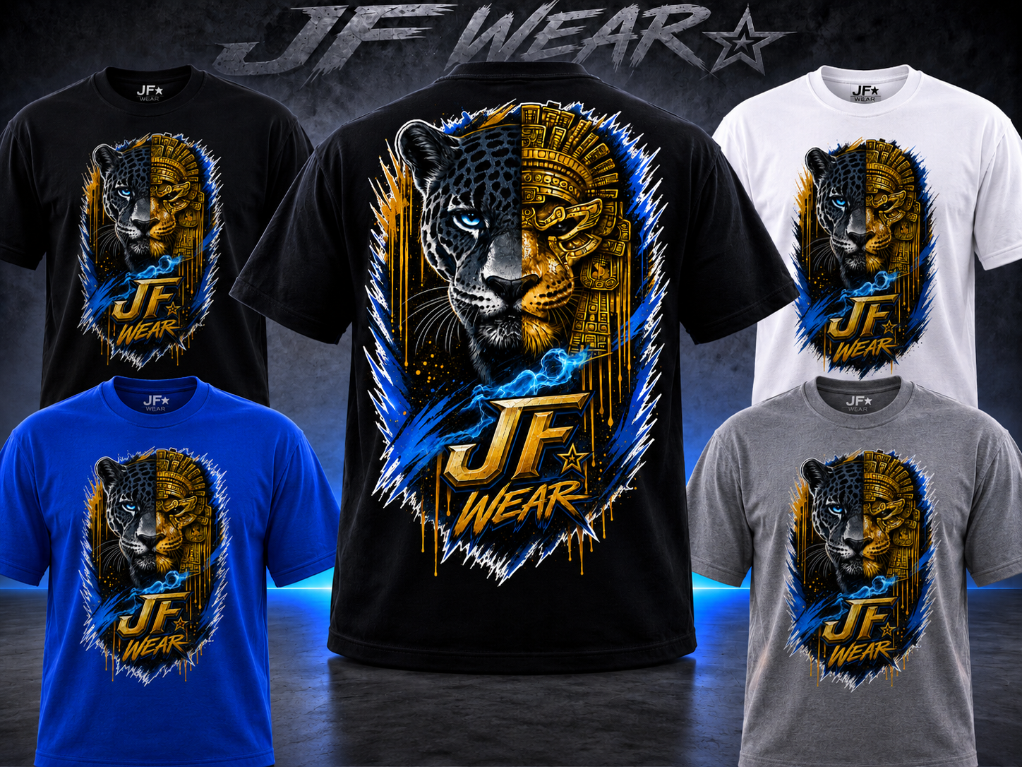 JF WEAR JAGUAR AZTEC T-SHIRT DESIGN
