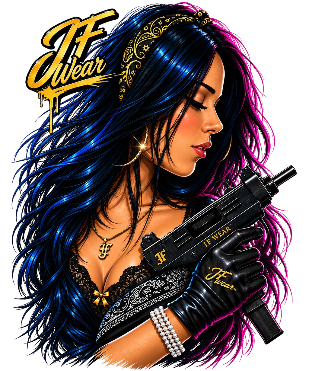JF Wear Gun Lady Digital PNG Design